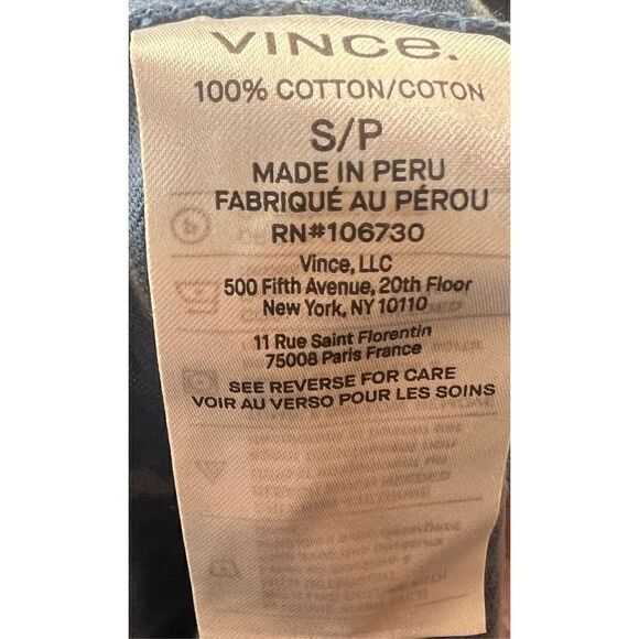 Vince Long Sleeve Blue Striped Hooded Cotton T NWT Size Small - Picture 8 of 8